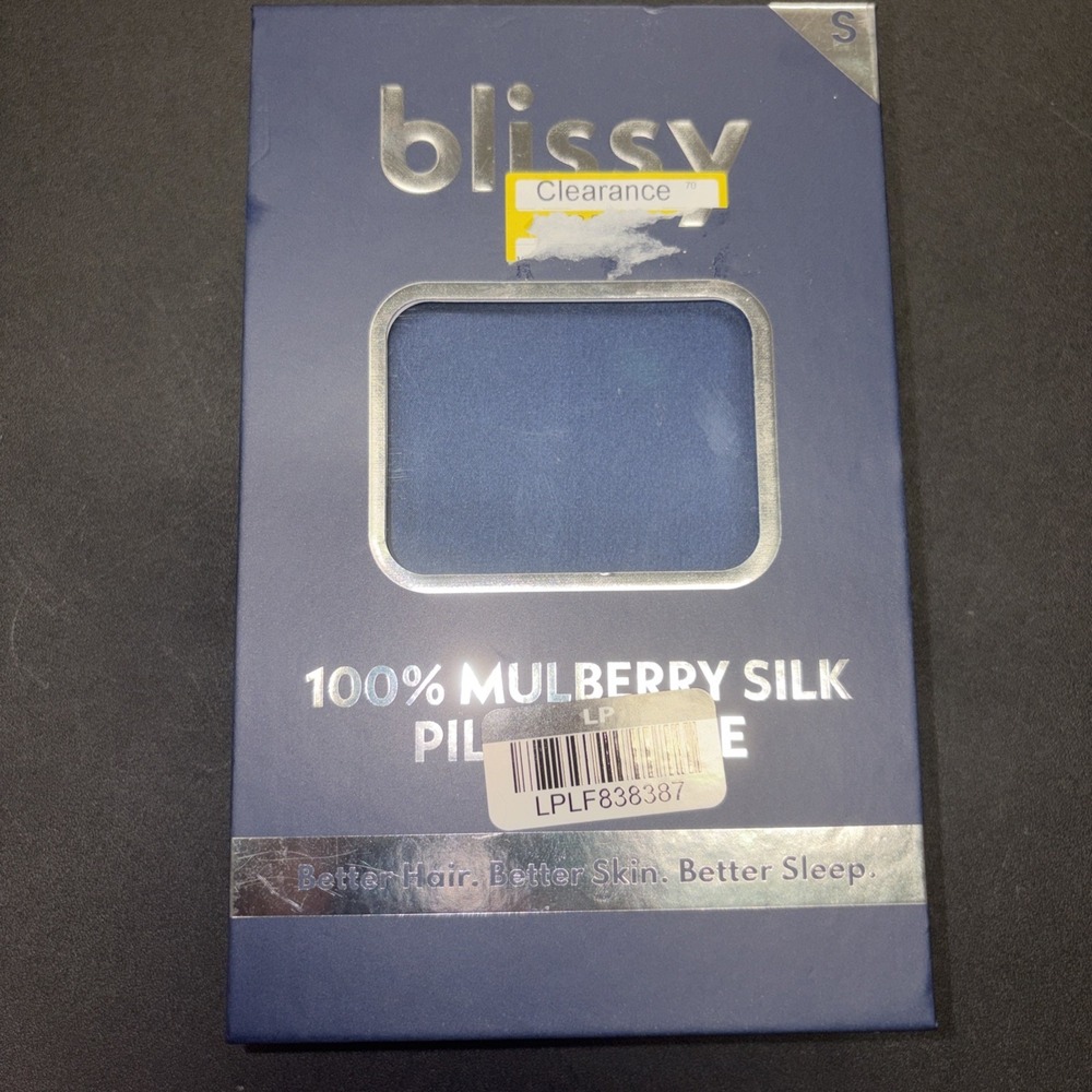 Blissy Standard 100% Mulberry Silk Pillowcase Navy Blue 20692